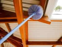 Homeoculture HomeoCulture COB Broom [6 ft, Pack of ] Broom with Long Stainless Steel Rod and Extendable Cobweb Cleaner Stick Handle Brush Use in Fan, Ceiling, and Roof Home Cleaning - Multicolor - 0.5